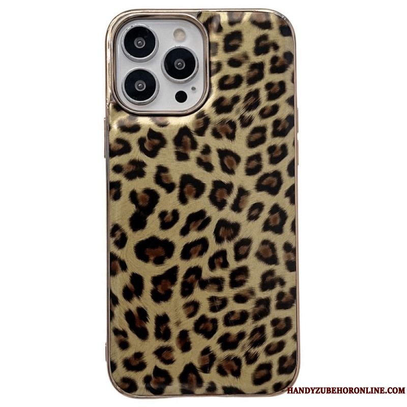 Cover iPhone 14 Leopard Hud Effekt