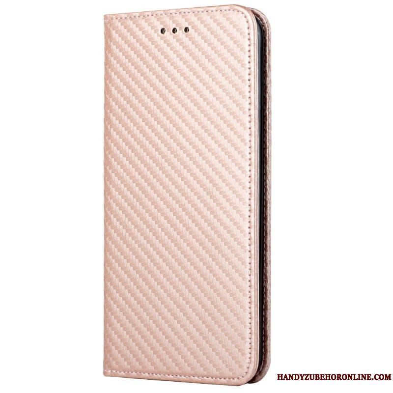 Cover iPhone 14 Plus Flip Cover Kulfiber Med Snor