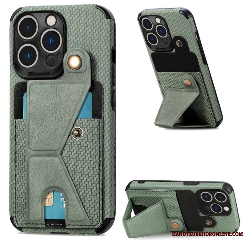 Cover iPhone 14 Pro Carbon Fiber Kortholder Beslag