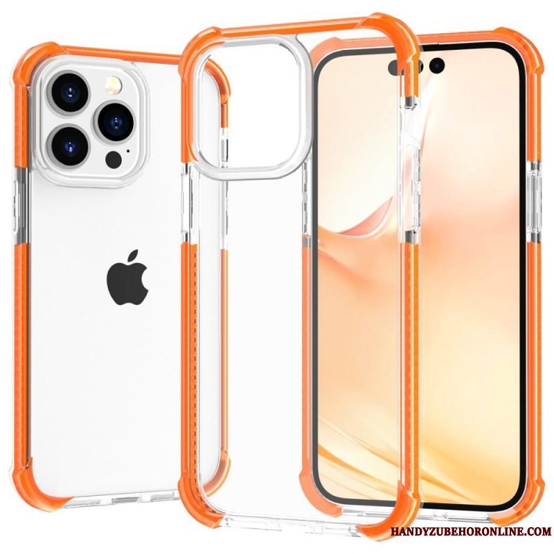 Cover iPhone 14 Pro Max Gennemsigtige Farvede Kanter