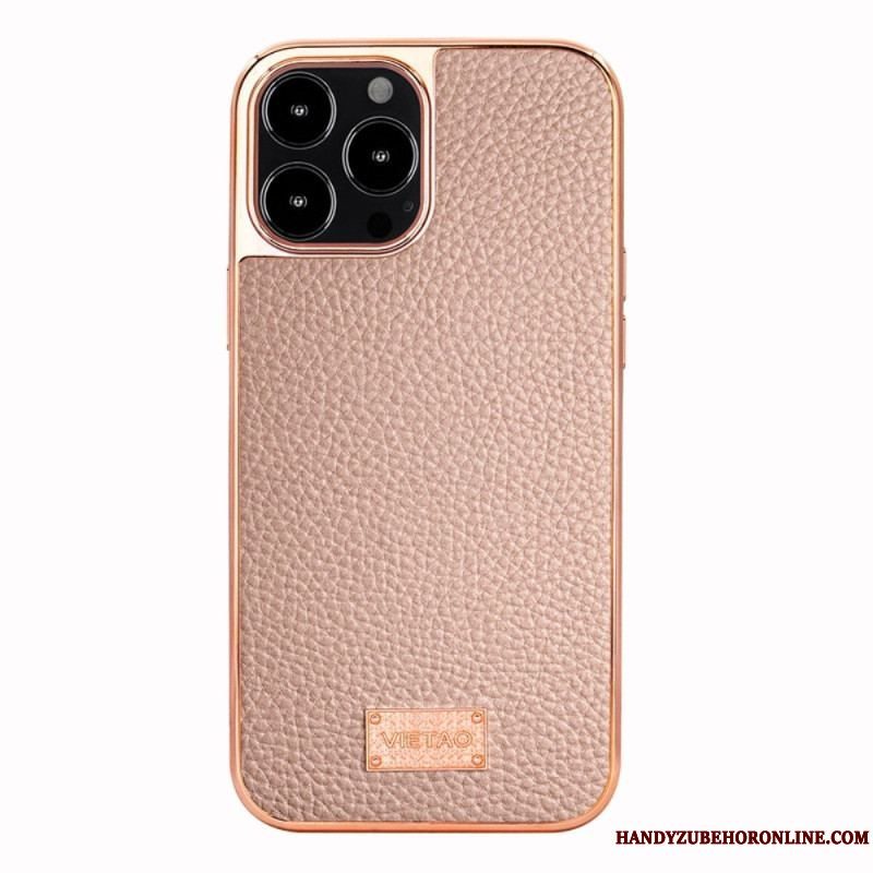 Cover iPhone 14 Pro Max Imiteret Læder Litchi Vitao