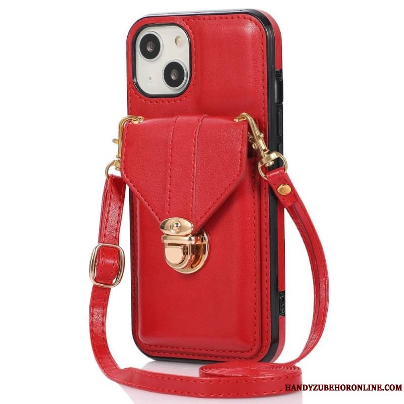 Cover iPhone 14 Punge Etui Crossbody Tegnebog