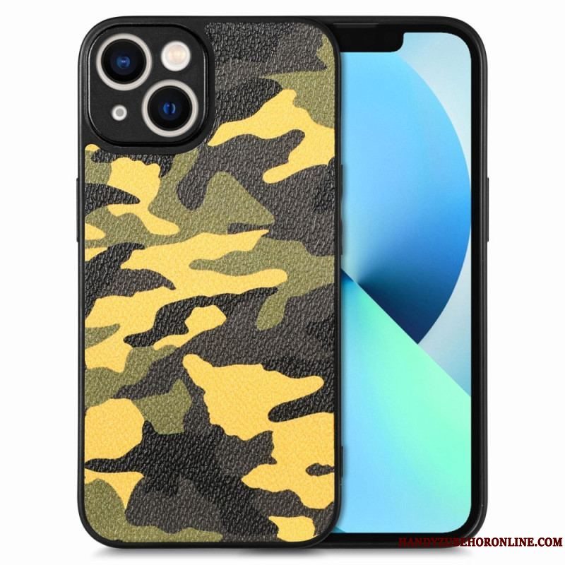 Cover iPhone 15 Camouflage I Imiteret Læder