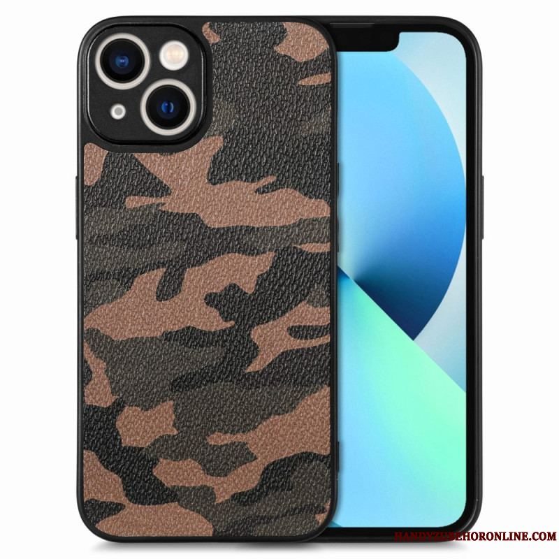 Cover iPhone 15 Camouflage I Imiteret Læder