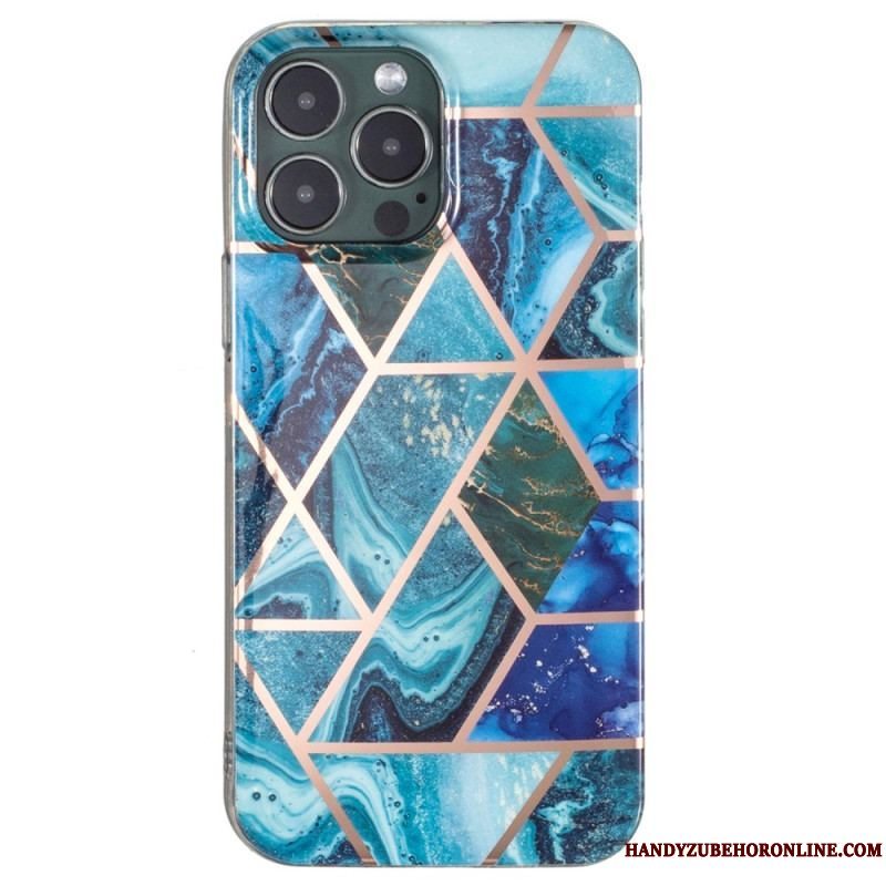 Cover iPhone 15 Pro Geometrisk Marmor