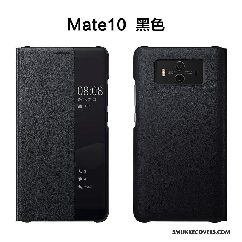 Etui Huawei Mate 10 Læder Telefonanti-fald, Cover Huawei Mate 10 Beskyttelse Guld