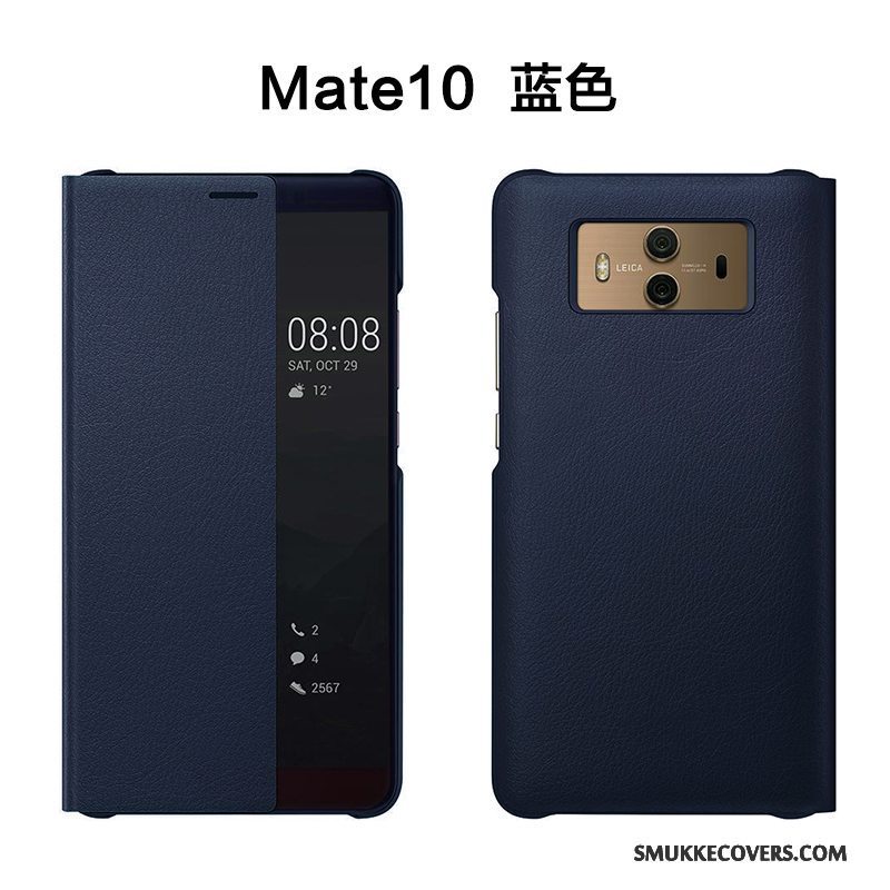 Etui Huawei Mate 10 Læder Telefonanti-fald, Cover Huawei Mate 10 Beskyttelse Guld