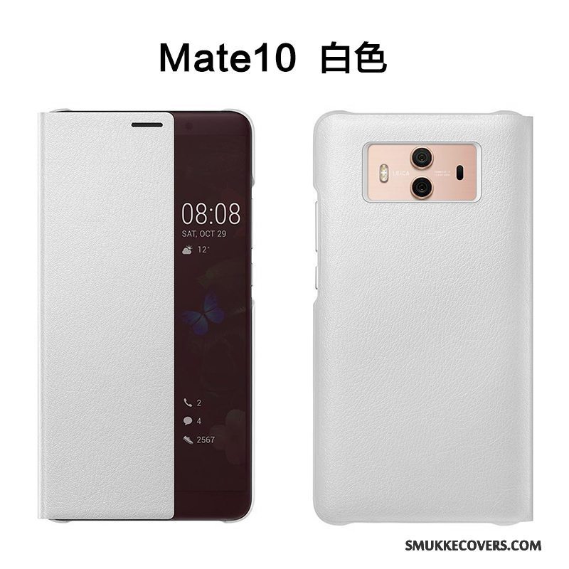 Etui Huawei Mate 10 Læder Telefonanti-fald, Cover Huawei Mate 10 Beskyttelse Guld