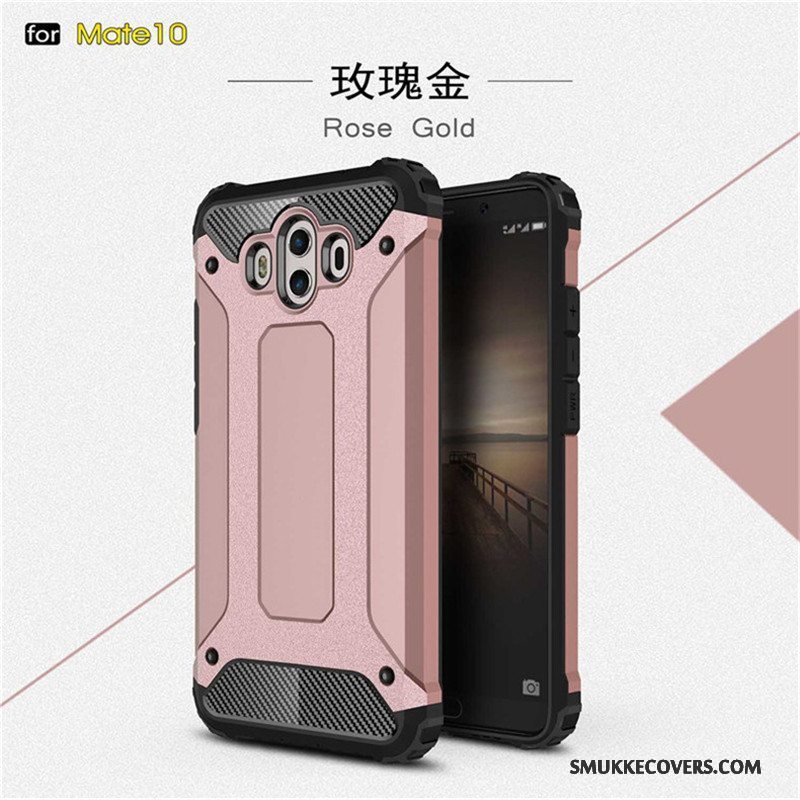 Etui Huawei Mate 10 Metal Anti-fald Tre Forsvar, Cover Huawei Mate 10 Silikone Glans Telefon