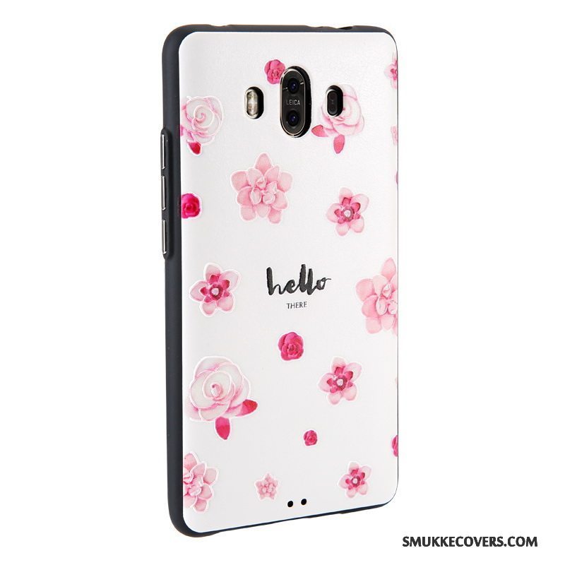 Etui Huawei Mate 10 Relief Telefonbusiness, Cover Huawei Mate 10 Malet Hvid