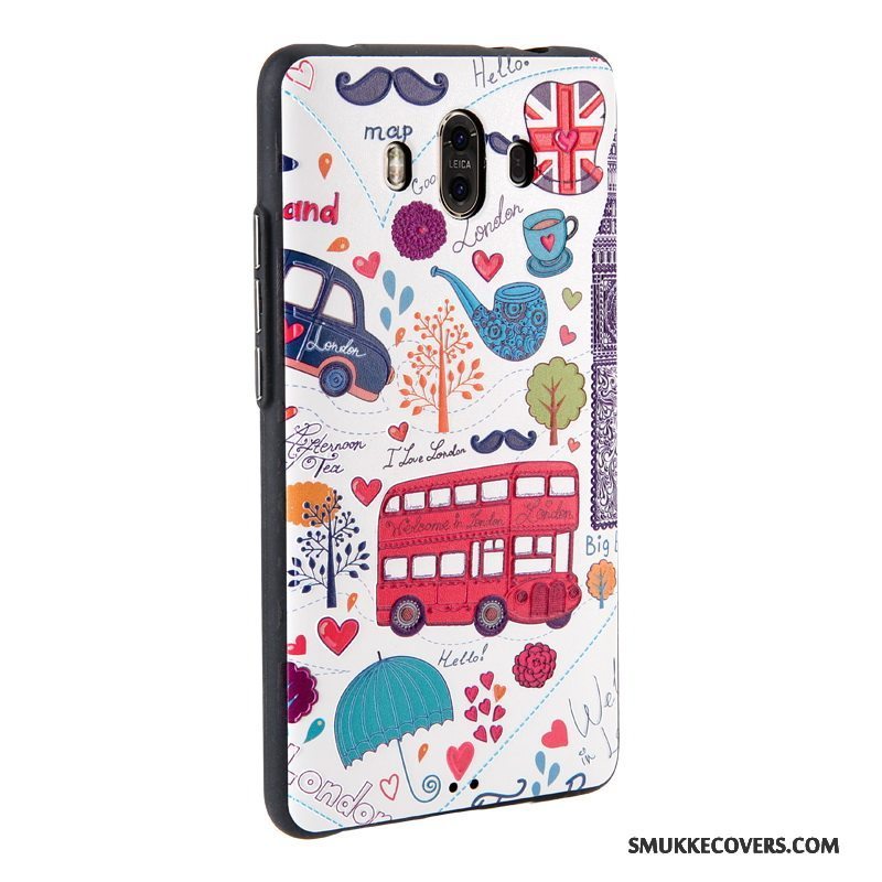 Etui Huawei Mate 10 Relief Telefonbusiness, Cover Huawei Mate 10 Malet Hvid