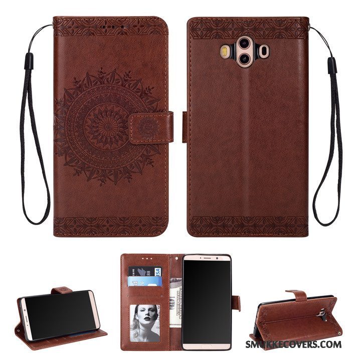 Etui Huawei Mate 10 Tasker Kort Telefon, Cover Huawei Mate 10 Tegnebog Lyserød