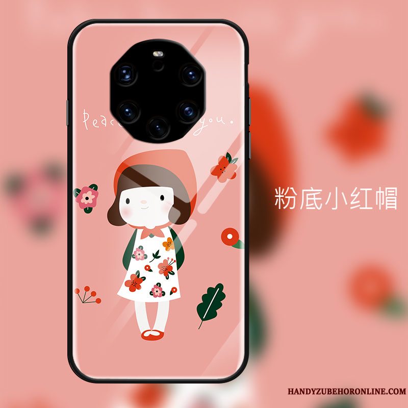 Etui Huawei Mate 40 Rs Cartoon Spejl Lyserød, Cover Huawei Mate 40 Rs Beskyttelse Hængende Ornamenter Frisk