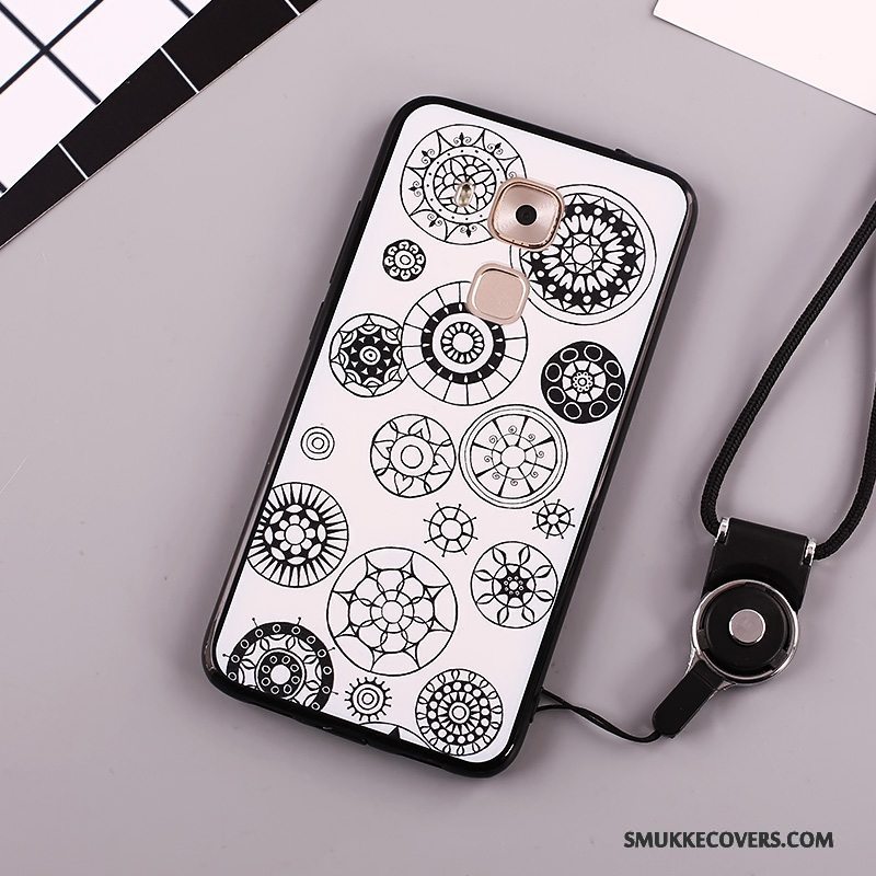 Etui Huawei Mate 8 Malet Anti-fald Hængende Ornamenter, Cover Huawei Mate 8 Tasker Hvid Telefon