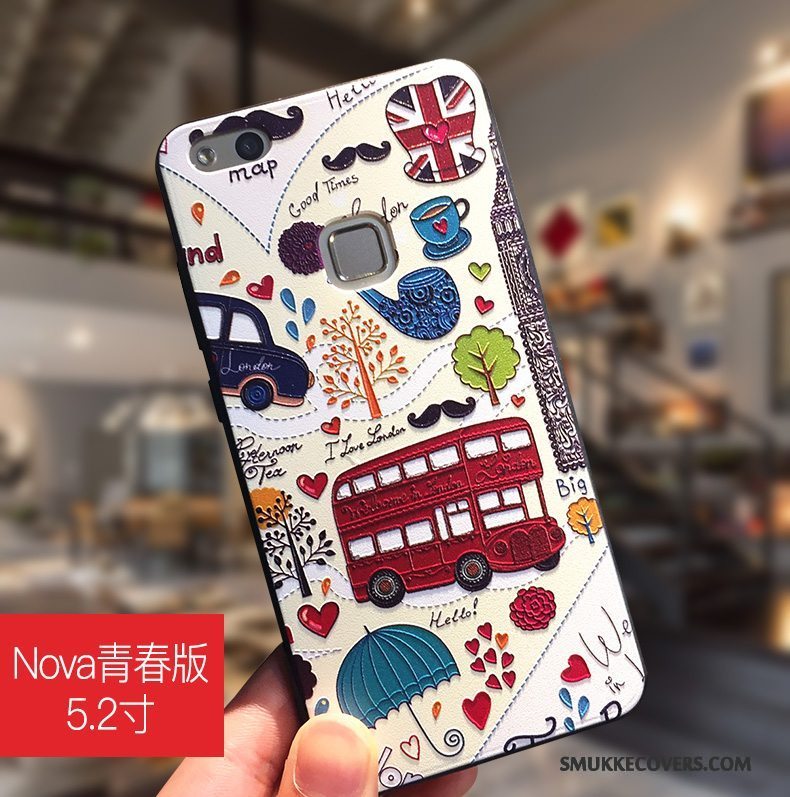 Etui Huawei Nova Farve Telefonanti-fald, Cover Huawei Nova Silikone Hængende Ornamenter Ungdom