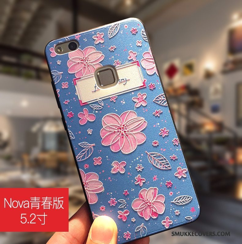 Etui Huawei Nova Farve Telefonanti-fald, Cover Huawei Nova Silikone Hængende Ornamenter Ungdom