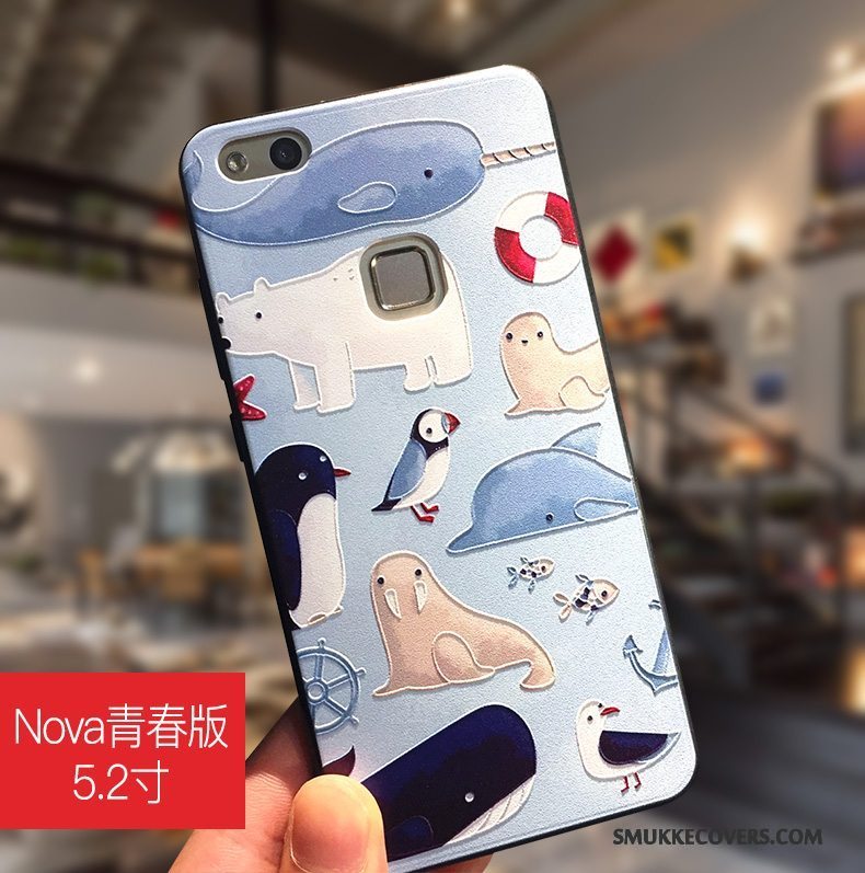 Etui Huawei Nova Farve Telefonanti-fald, Cover Huawei Nova Silikone Hængende Ornamenter Ungdom