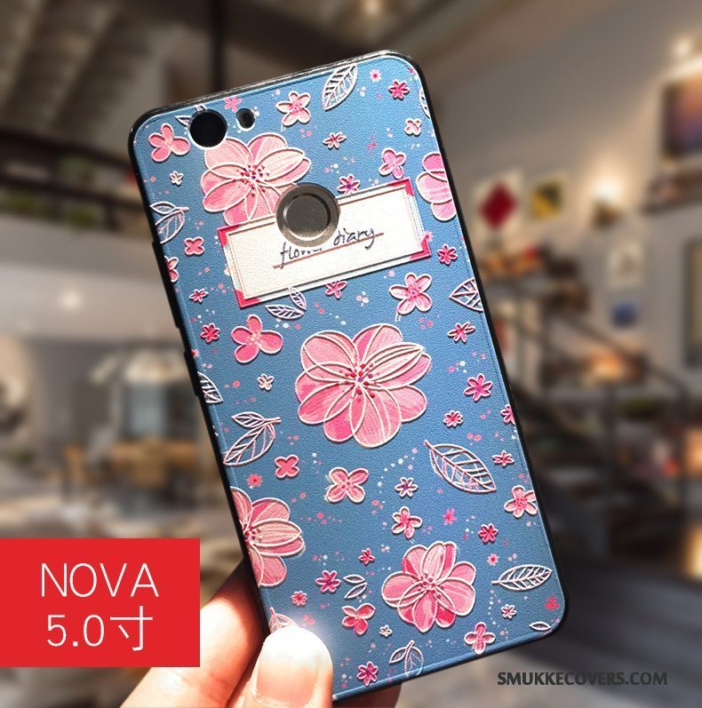 Etui Huawei Nova Farve Telefonanti-fald, Cover Huawei Nova Silikone Hængende Ornamenter Ungdom