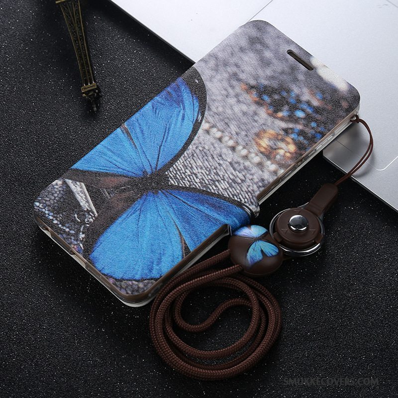 Etui Huawei P Smart Folio Lilla Telefon, Cover Huawei P Smart Læder Anti-fald