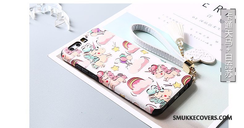 Etui Huawei P10 Plus Kreativ Hvid Af Personlighed, Cover Huawei P10 Plus Blød Telefontassel