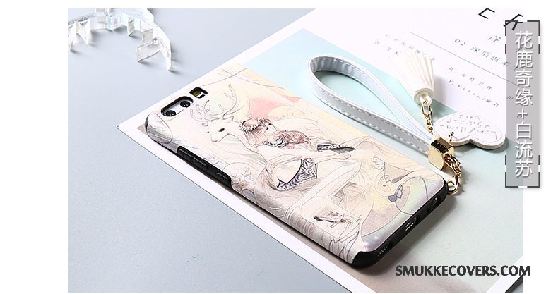 Etui Huawei P10 Plus Kreativ Hvid Af Personlighed, Cover Huawei P10 Plus Blød Telefontassel