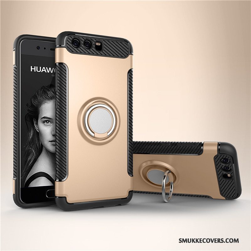 Etui Huawei P10 Plus Silikone Armour Rød, Cover Huawei P10 Plus Beskyttelse Ring Telefon