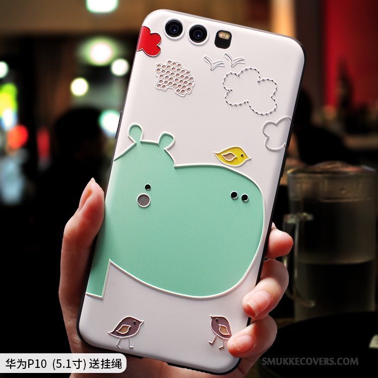 Etui Huawei P10 Plus Silikone Telefonlyserød, Cover Huawei P10 Plus Cartoon Smuk Hængende Ornamenter