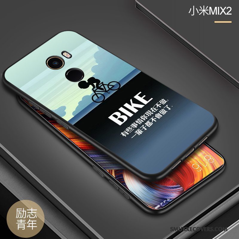 Etui Mi Mix 2 Blød Lille Sektion Rød, Cover Mi Mix 2 Silikone Nubuck Anti-fald