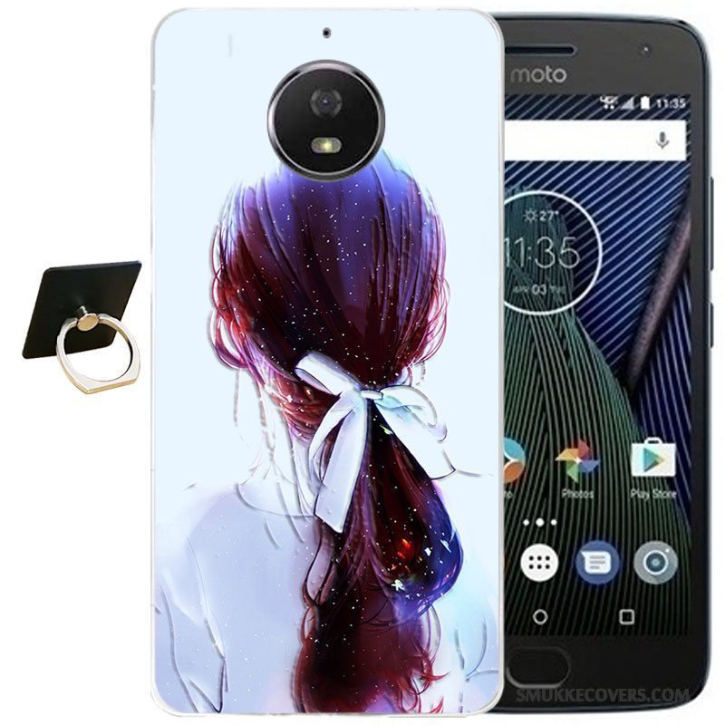 Etui Moto G5 Plus Blød Telefonvind, Cover Moto G5 Plus Cartoon Lyserød