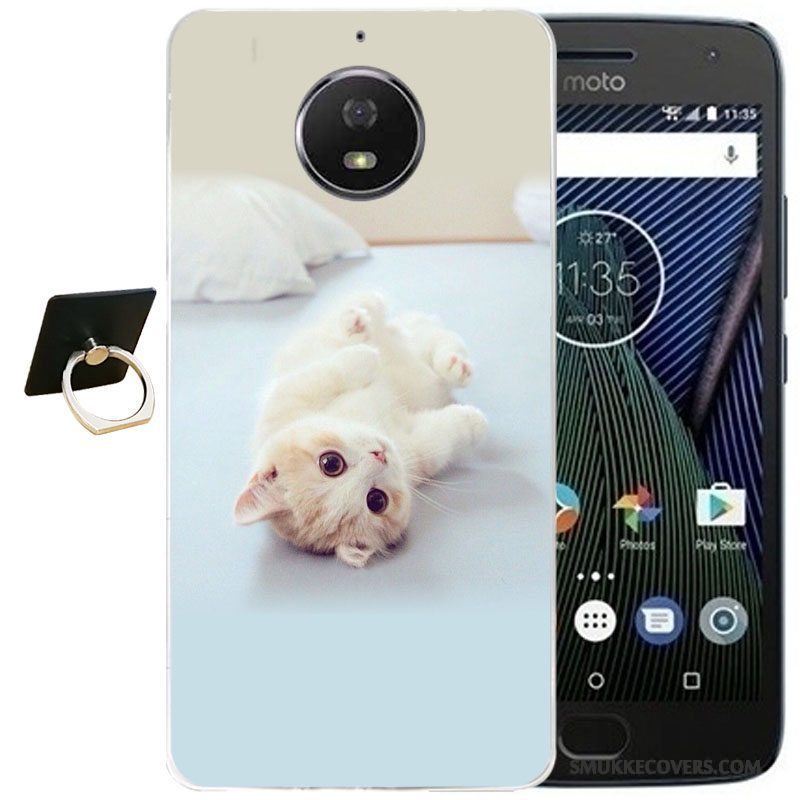 Etui Moto G5 Plus Blød Telefonvind, Cover Moto G5 Plus Cartoon Lyserød