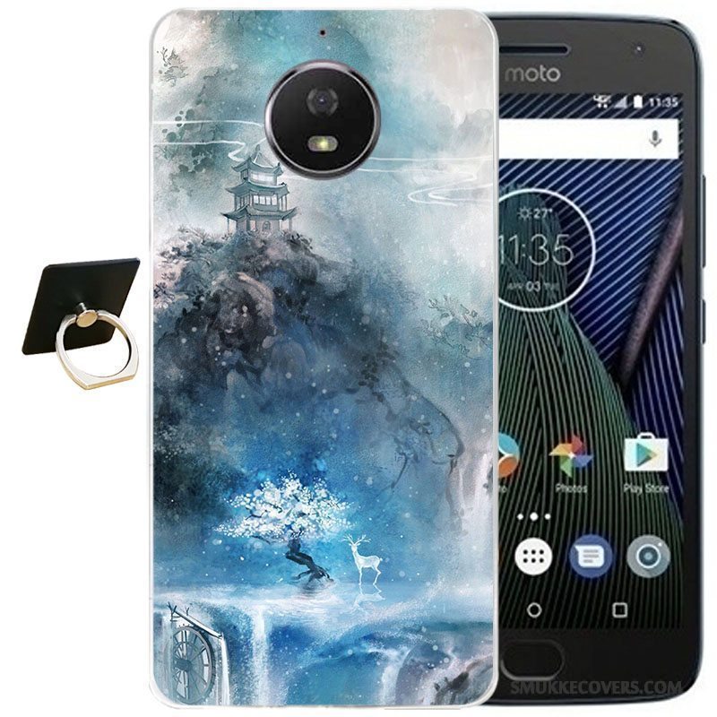 Etui Moto G5 Plus Blød Telefonvind, Cover Moto G5 Plus Cartoon Lyserød