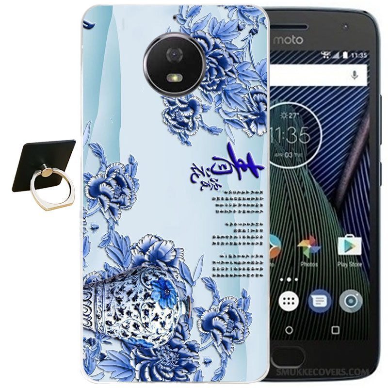 Etui Moto G5 Plus Blød Telefonvind, Cover Moto G5 Plus Cartoon Lyserød