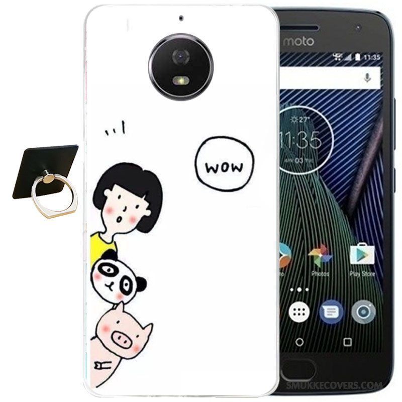 Etui Moto G5 Plus Blød Telefonvind, Cover Moto G5 Plus Cartoon Lyserød