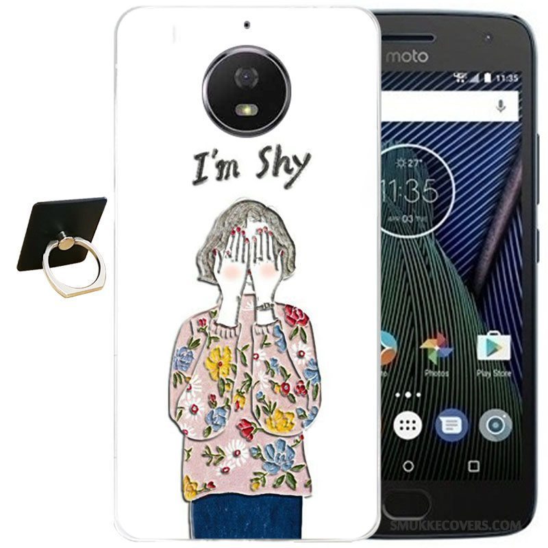 Etui Moto G5 Plus Blød Telefonvind, Cover Moto G5 Plus Cartoon Lyserød