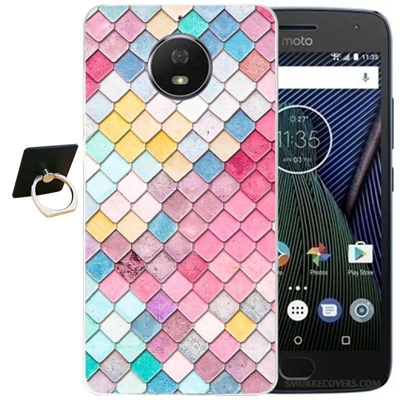 Etui Moto G5 Plus Blød Telefonvind, Cover Moto G5 Plus Cartoon Lyserød