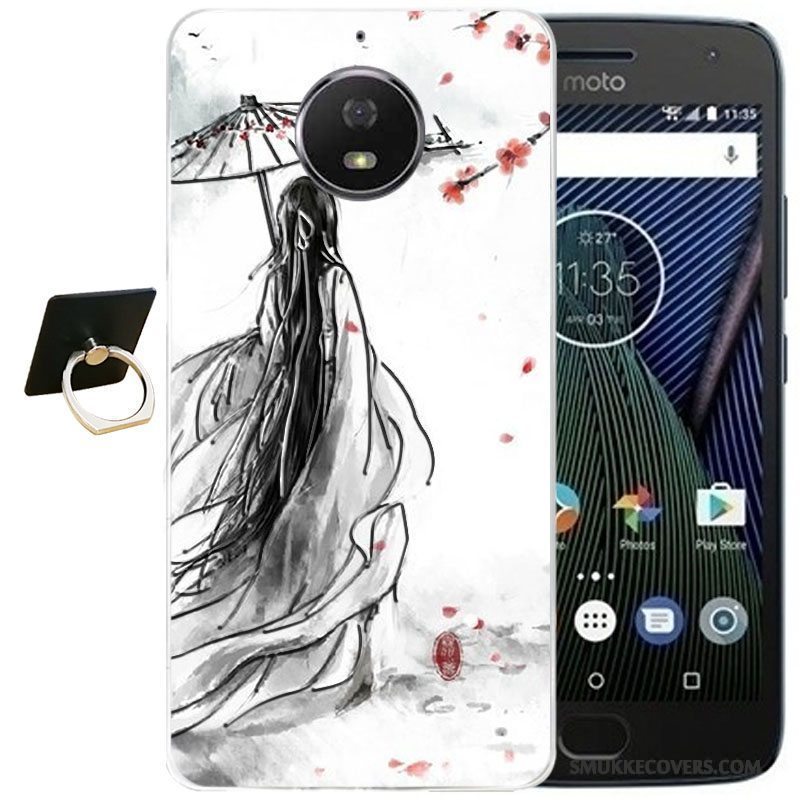 Etui Moto G5 Plus Blød Telefonvind, Cover Moto G5 Plus Cartoon Lyserød