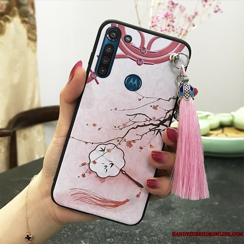 Etui Moto G8 Power Vintage Tassel Telefon, Cover Moto G8 Power Support Palads Hængende Ornamenter