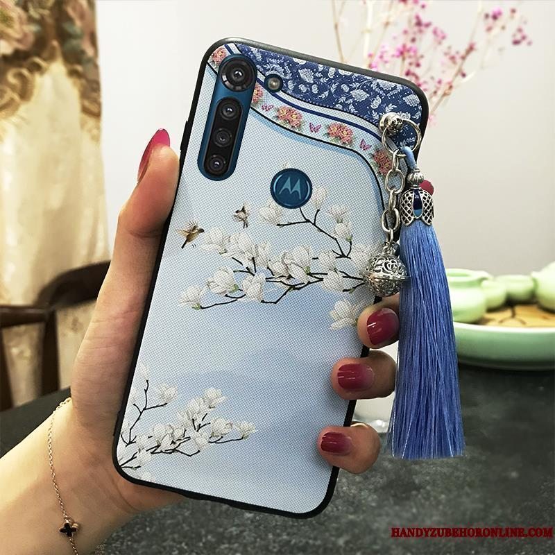 Etui Moto G8 Power Vintage Tassel Telefon, Cover Moto G8 Power Support Palads Hængende Ornamenter