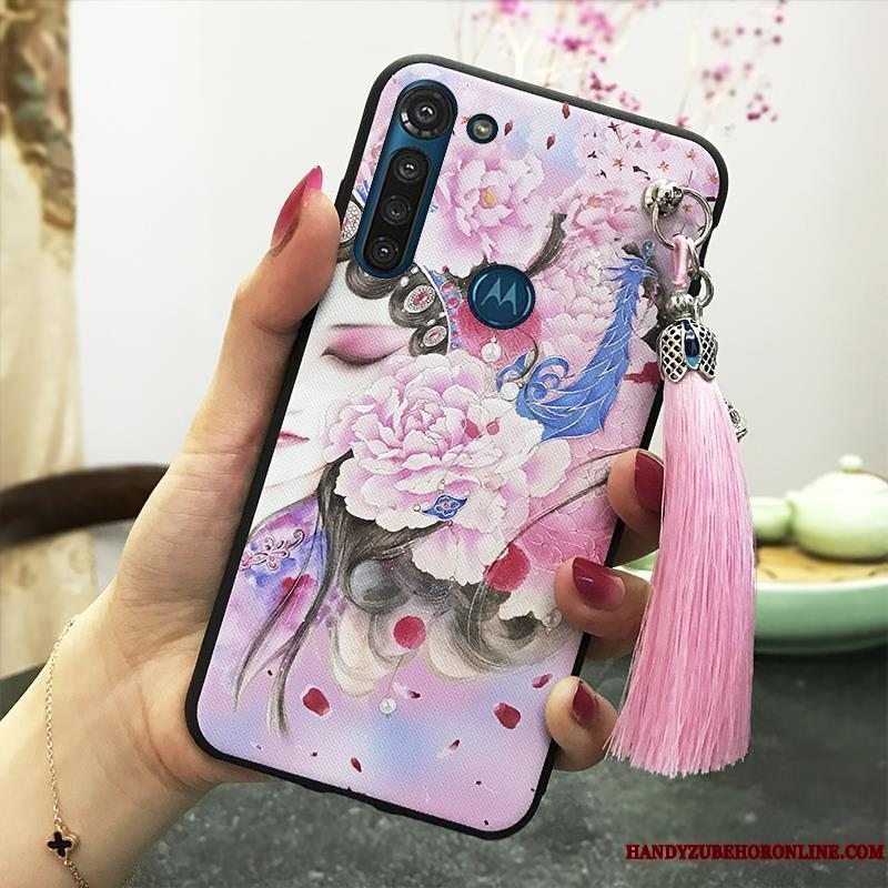 Etui Moto G8 Power Vintage Tassel Telefon, Cover Moto G8 Power Support Palads Hængende Ornamenter