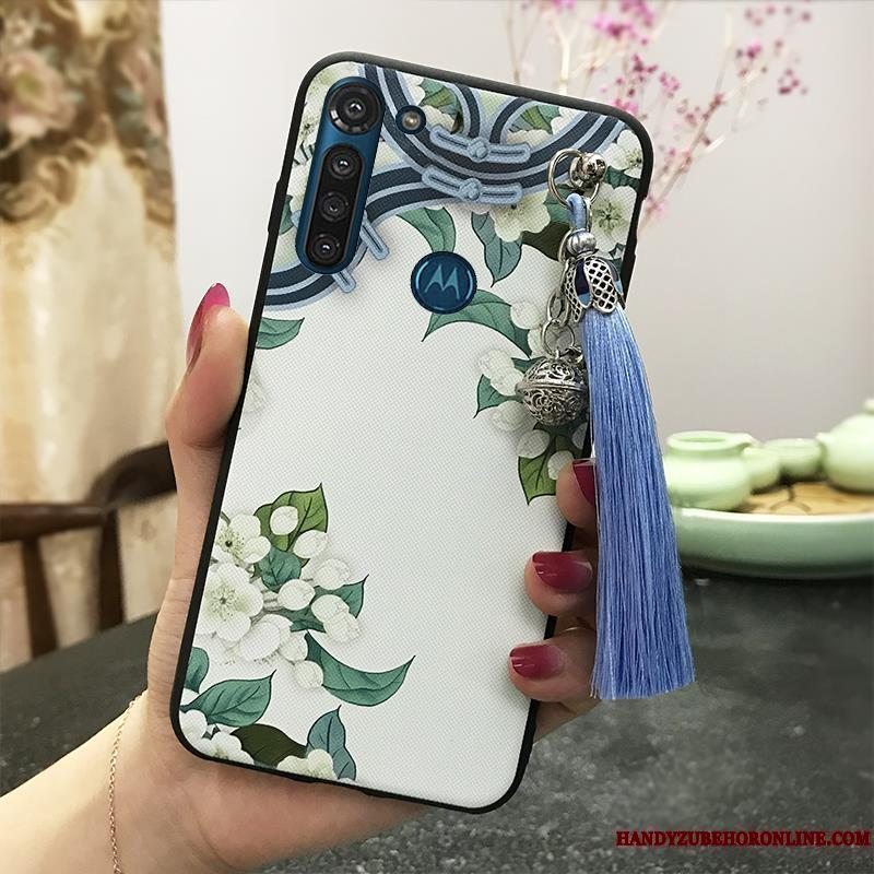 Etui Moto G8 Power Vintage Tassel Telefon, Cover Moto G8 Power Support Palads Hængende Ornamenter