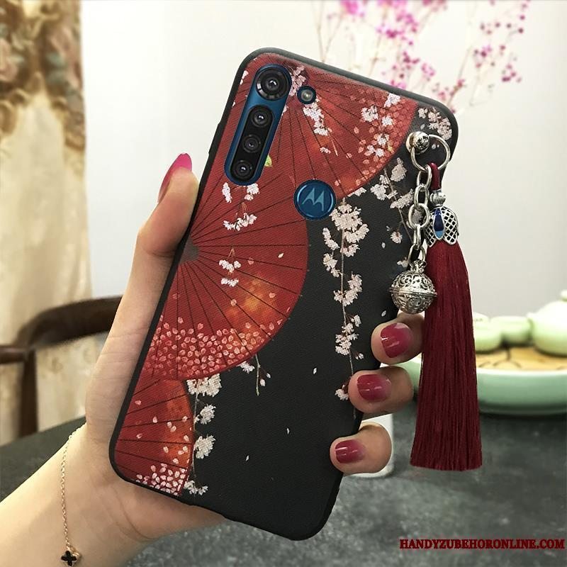 Etui Moto G8 Power Vintage Tassel Telefon, Cover Moto G8 Power Support Palads Hængende Ornamenter