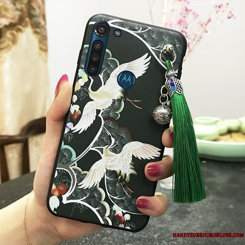 Etui Moto G8 Power Vintage Tassel Telefon, Cover Moto G8 Power Support Palads Hængende Ornamenter