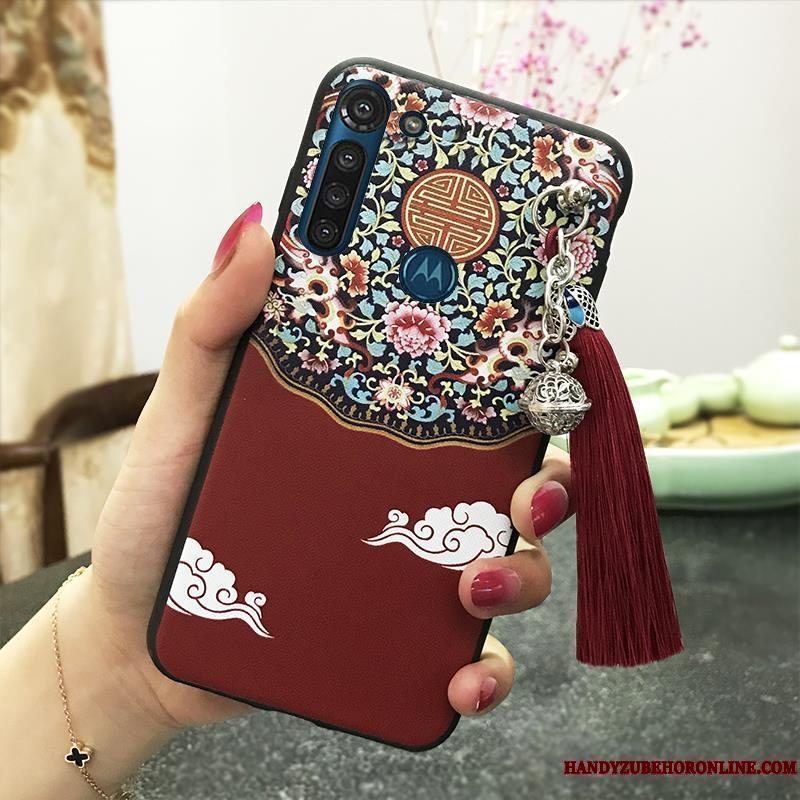 Etui Moto G8 Power Vintage Tassel Telefon, Cover Moto G8 Power Support Palads Hængende Ornamenter