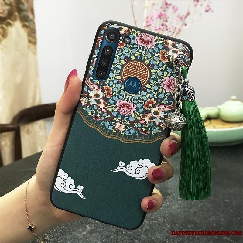 Etui Moto G8 Power Vintage Tassel Telefon, Cover Moto G8 Power Support Palads Hængende Ornamenter