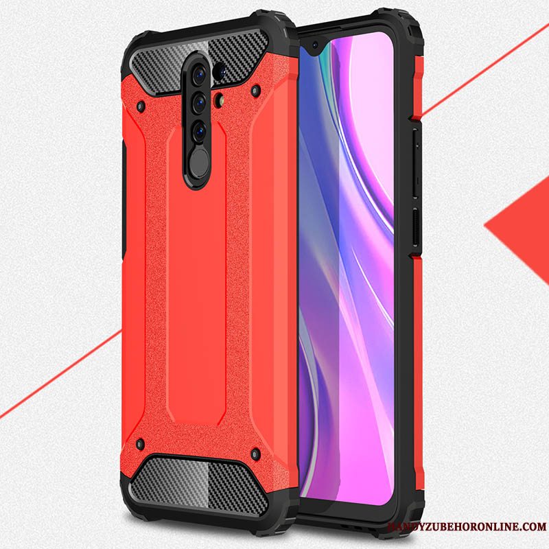 Etui Redmi 9 Blød Rød Gasbag, Cover Redmi 9 Tasker Ny Nubuck