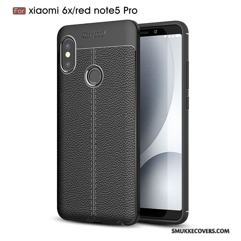 Etui Redmi Note 5 Pro Tasker Ny Sort, Cover Redmi Note 5 Pro Silikone Rød Lille Sektion