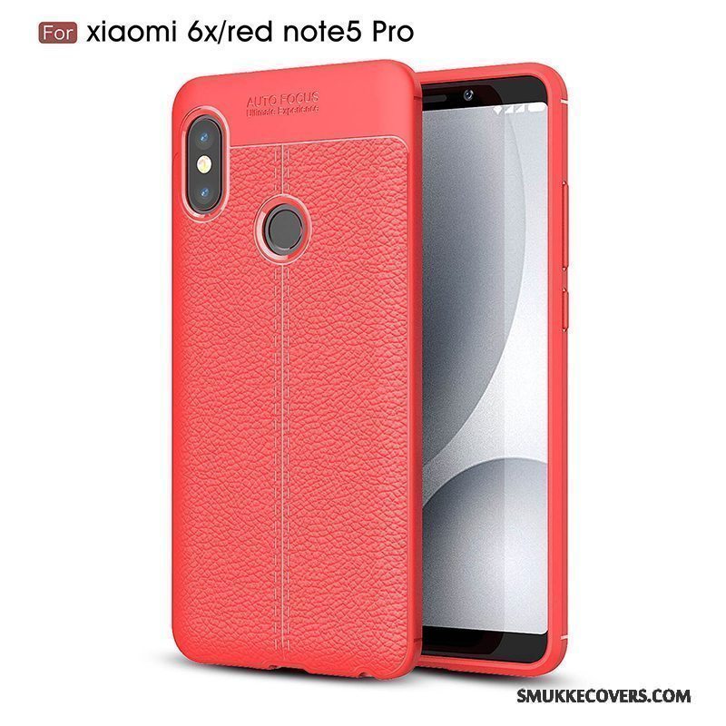 Etui Redmi Note 5 Pro Tasker Ny Sort, Cover Redmi Note 5 Pro Silikone Rød Lille Sektion