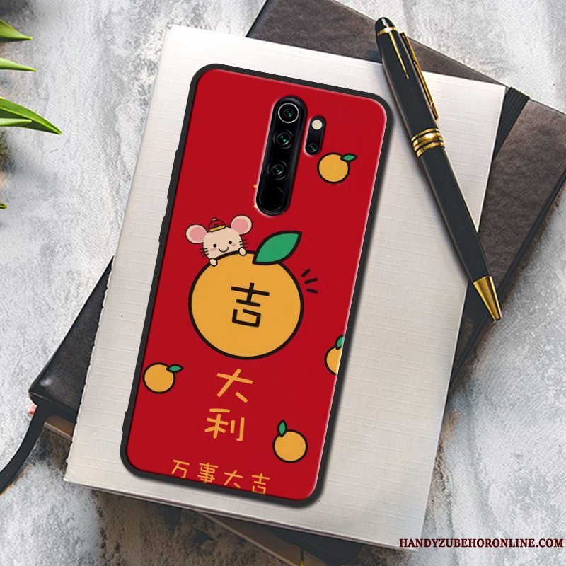 Etui Redmi Note 8 Pro Kreativ Anti-fald Wealth, Cover Redmi Note 8 Pro Malet Rød Telefon