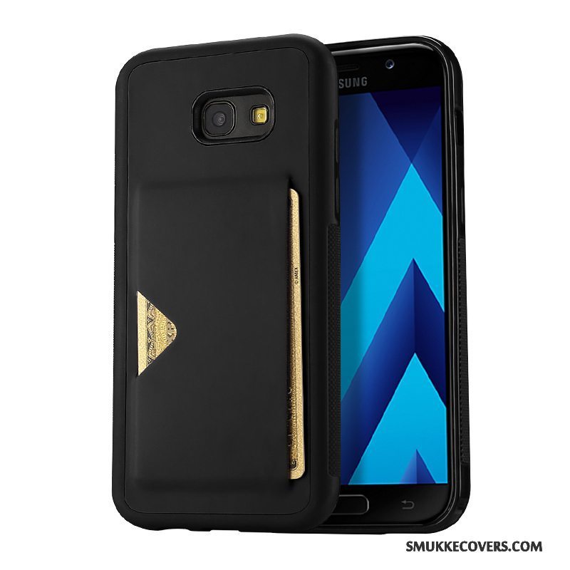 Etui Samsung Galaxy A7 2017 Læder Kort Hvid, Cover Samsung Galaxy A7 2017 Blød Anti-fald