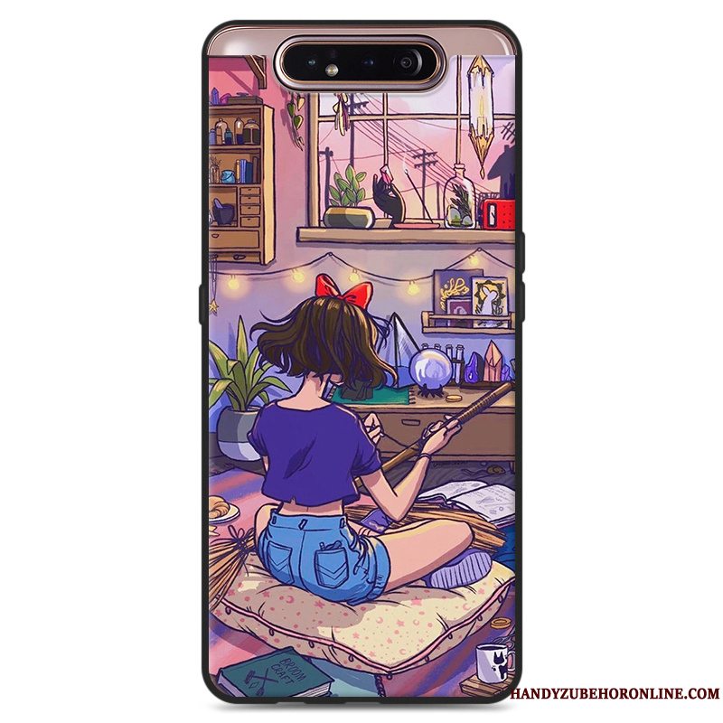 Etui Samsung Galaxy A80 Silikone Vind Frisk, Cover Samsung Galaxy A80 Hængende Ornamenter Grøn